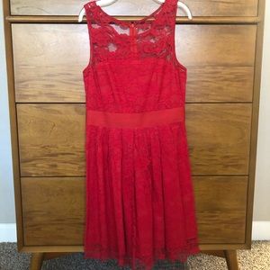 BB Dakota red lace dress